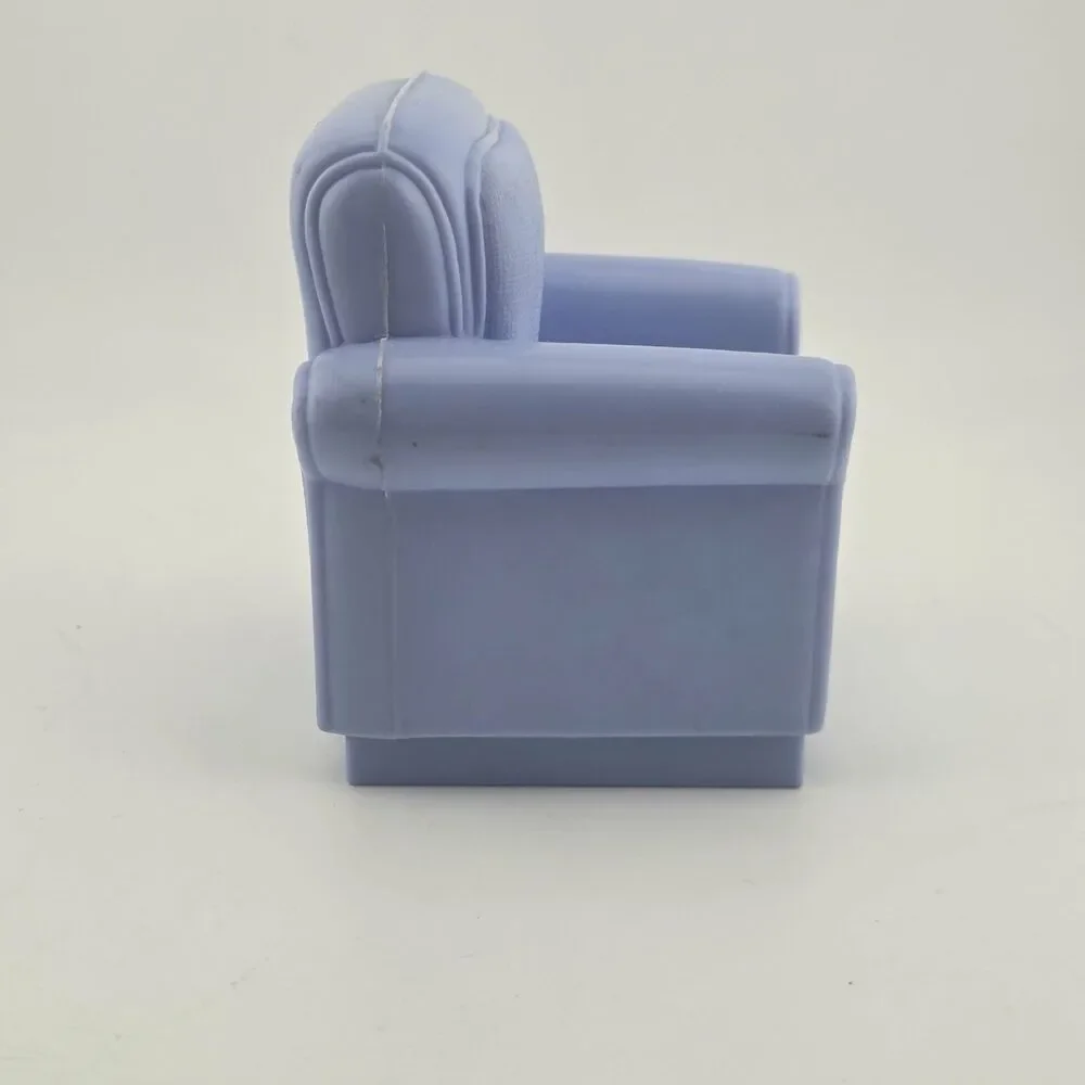 Loving Family Dollhouse Living Room Furniture Arm Chair Light Blue Mattel 2004